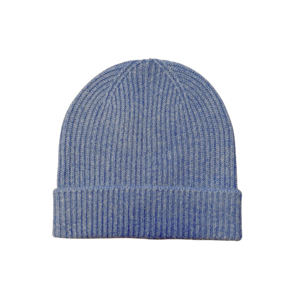 Merino Kaschmir Beanie Jeans Blau