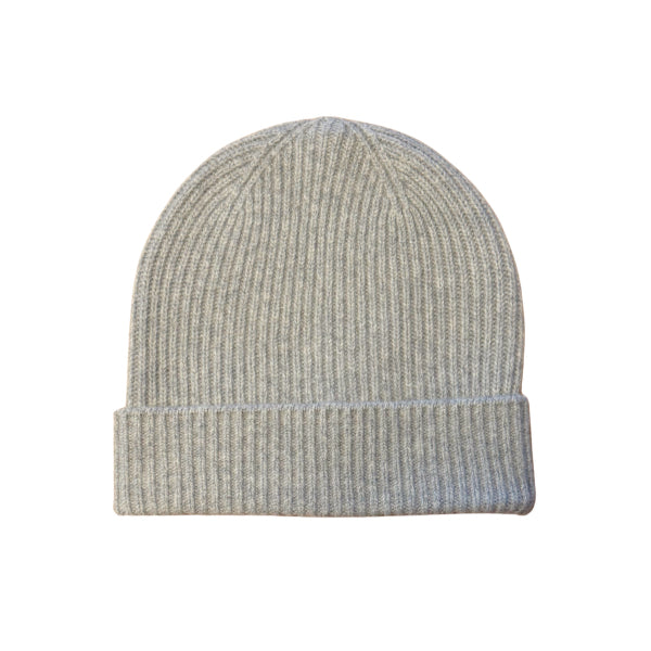 Merino Kaschmir Beanie Grau