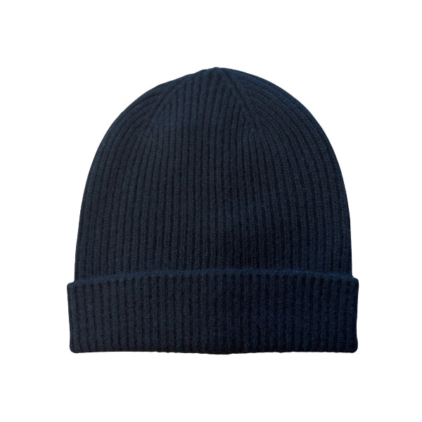Merino Kaschmir Beanie Schwarz
