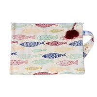 Necessaire Pouch mit Fisch Muster 