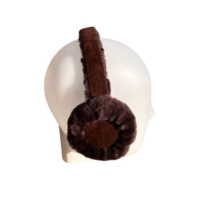 Ohrenwärmer Lammfell Dunkelbraun