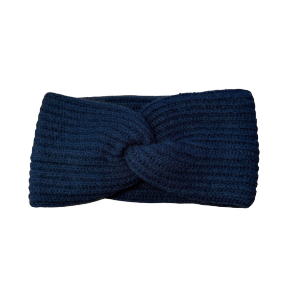 Kaschmir-Merinowolle-Stirnband Navy