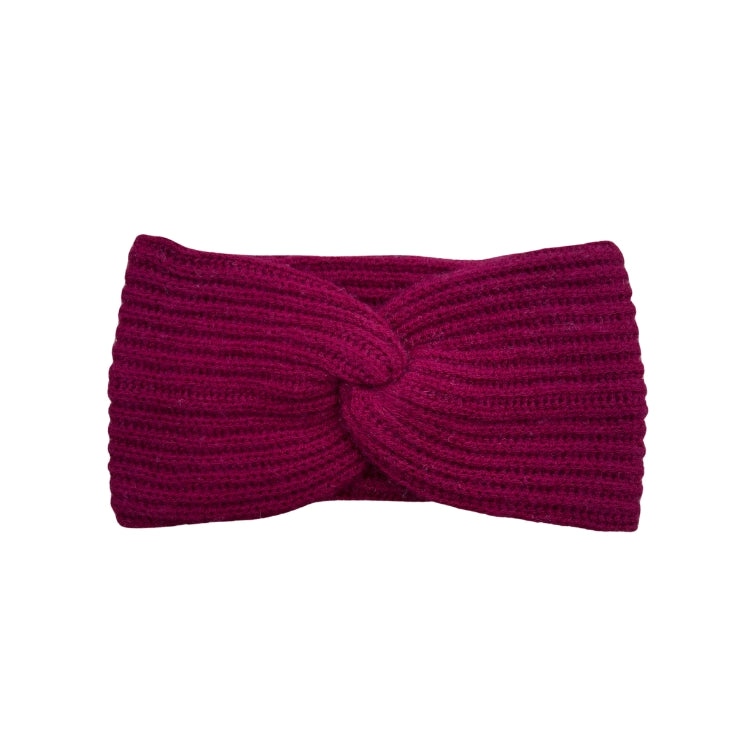 Kaschmir-Merinowolle-Stirnband Aubergine