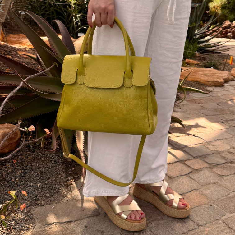 Julia - Handtasche Leder Pistacchio