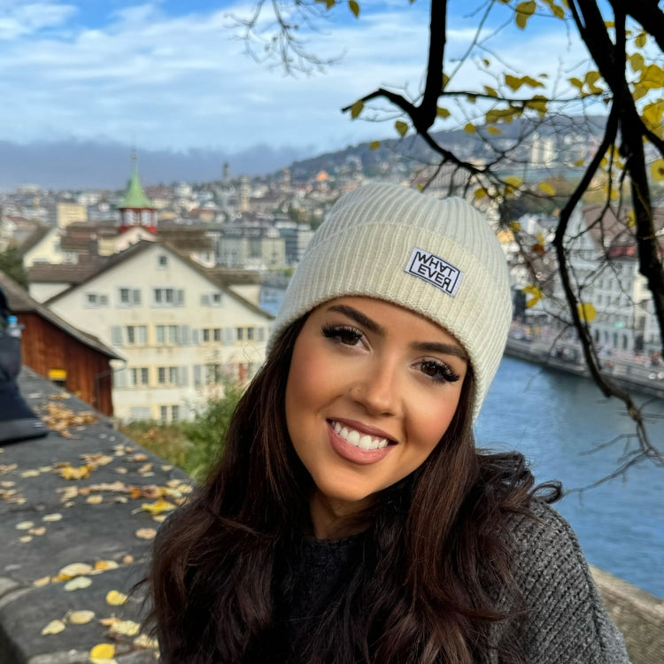 Warme Wintermütze aus Kaschmir Merino  Farbe Weiss