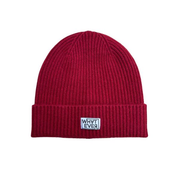 Warme Wintermütze aus  Merinowolle und Kaschmir  Farbe Bordeauxrot