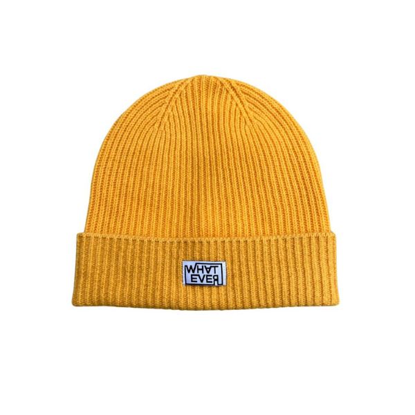 Warme Kaschmir Merino Beanie Farbe Gelb