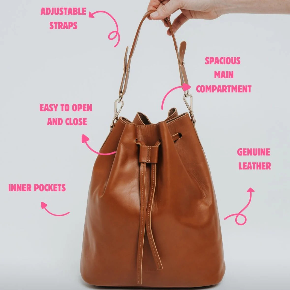 Ann Kurz - Convertible Bucket Bag Black