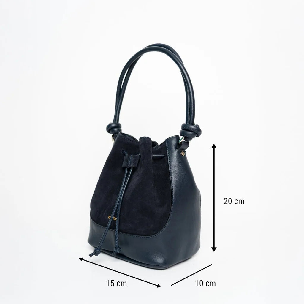 Ann Kurz - Mini Saku Suede Mix Navy