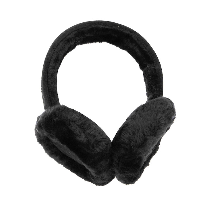 Lammfell Ohrenwärmer Schwarz 7