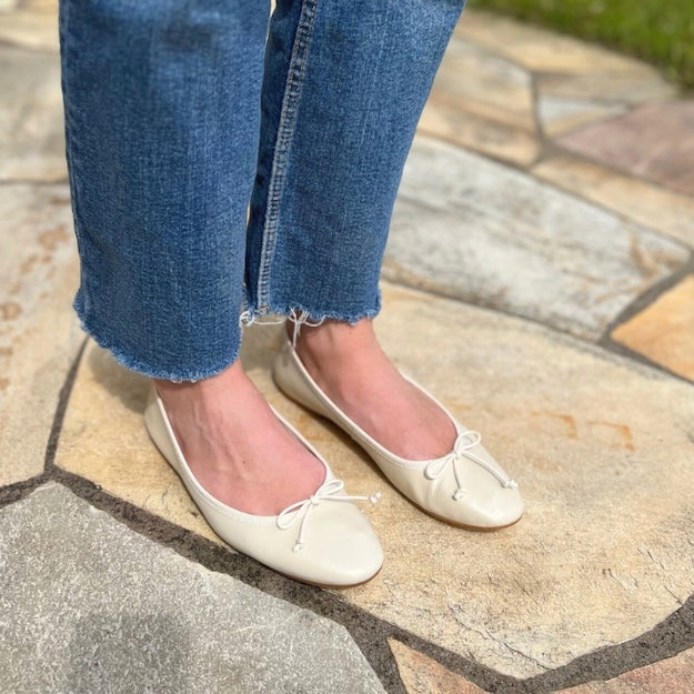 Leder Ballerinas Weiss