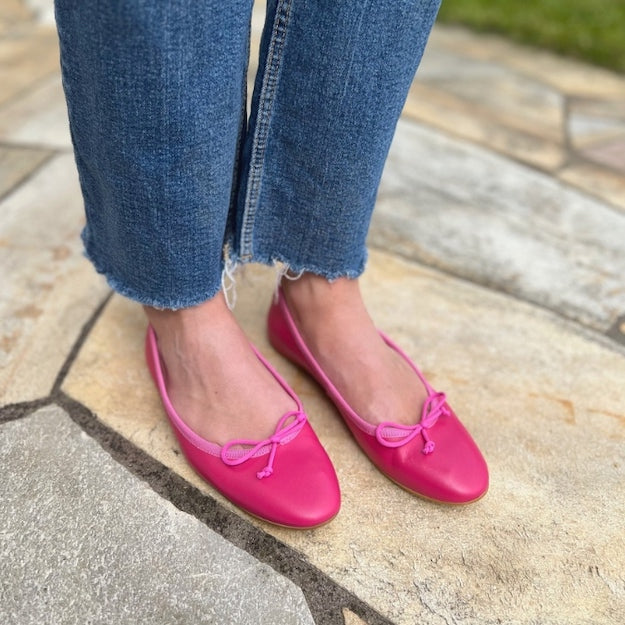 Elegante Leder Ballerinas PInk